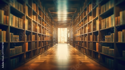 books blurred empty interior room