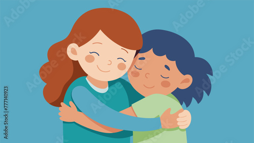 Both siblings hug each other tightly with closed eyes providing a safe and comforting space for each other to share their emotions.