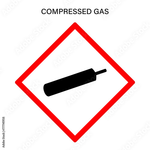 Compressed gas warning sign vector. Globally harmonized system hazard pictograms symbol. Warning symbol GHS icon.