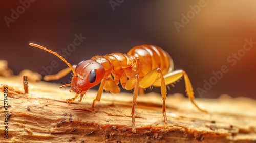 Industrious Termite on solid background.