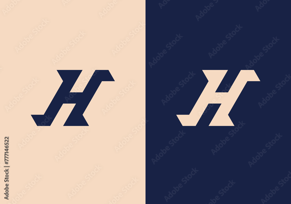 Fototapeta premium Letter H solid Logo.set of creative letter h logo design template