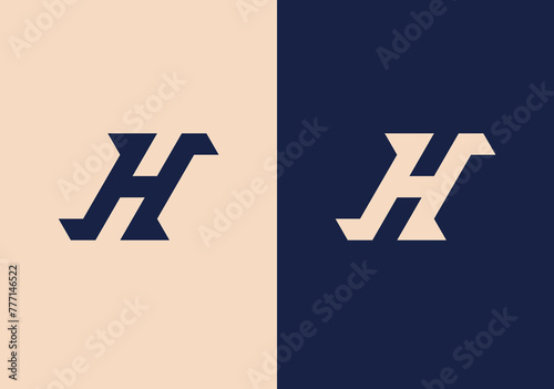 Letter H solid Logo.set of creative letter h logo design template