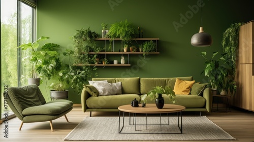 nature green interior wall © vectorwin
