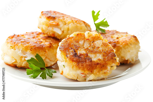 Savory Crab Cakes isolated on transparent background