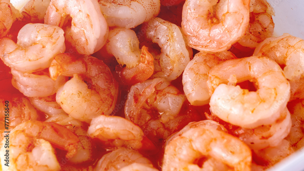 Boiled shrimp close-up, king prawns background picture close-up Boiled shrimp close-up, king prawns background picture close-up