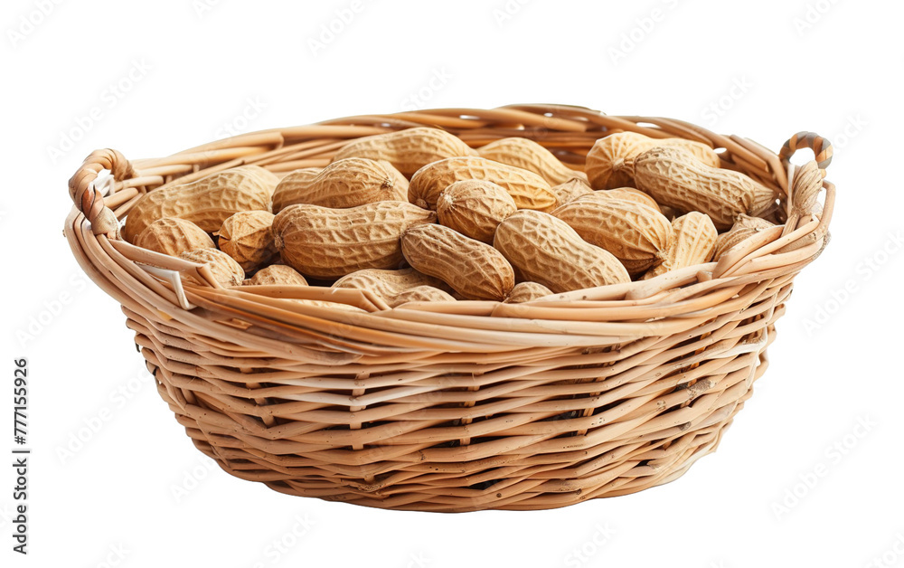 Peanuts in the basket on white background,png Peanuts in the basket on white background,png