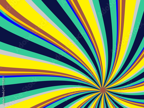 Colorful striped background. Vector illustration. Fun retro swirl burst  summer and carnival background.