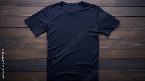 azure dark blue t shirt photo