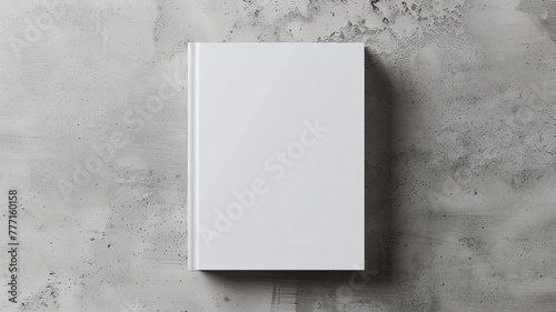 A white book cover with blank space for text