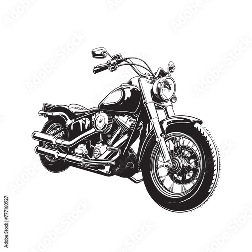Moto bobber, vector illustration - Motorbike isolated on white background