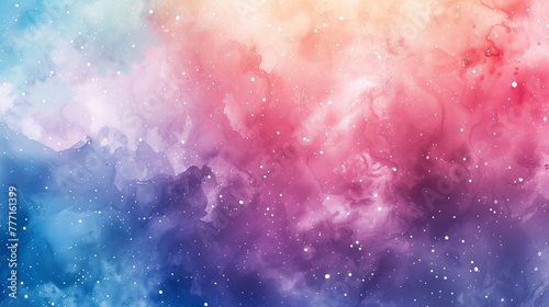 Set of colorful galaxy wallpapers with a watercolor cosmic background and abstract space with stars.