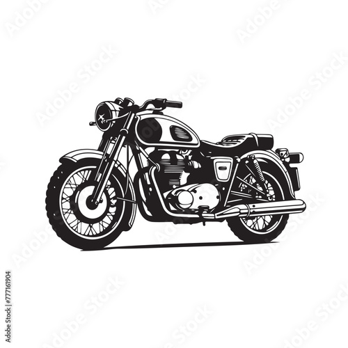 Moto classic, vector illustration - Motorbike isolated on white background © Анна Лепеха