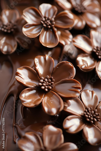 flowers made of melting chocolate