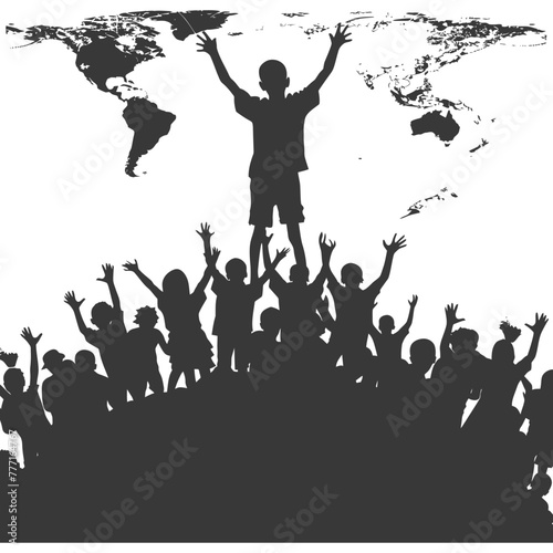 Silhouette illustration for celebrating world Humanitarian Day