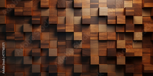 a wood tile background with a pattern of many squares, in the style of unreal engine сreated with Generative Ai