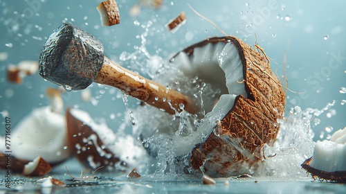 The Art of Coconut A Splash of Creativity Generative AI photo