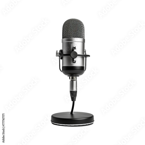 3d rendering podcast microphone on transparent background
