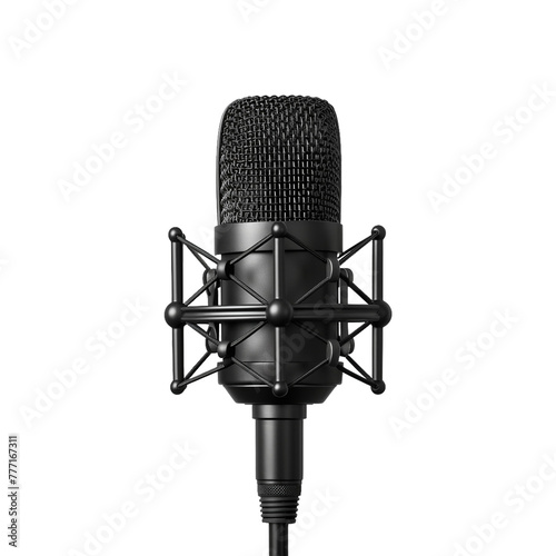 3d rendering podcast microphone on transparent background