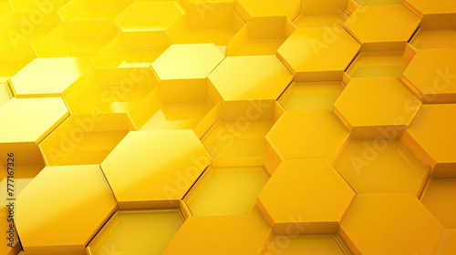 triangles yellow hexagon background