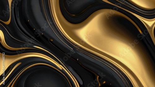 a gold and black abstract image of a black and gold metallic background, abstract background