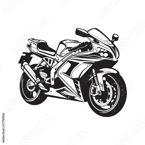 Sport bike  vector illustration - Motorbike isolated on white background