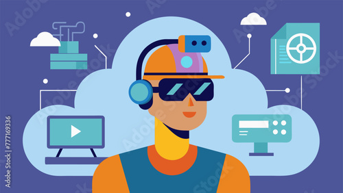 A closeup of a workers expression as they use their AR headset to communicate with a remote colleague and make realtime changes to a virtual