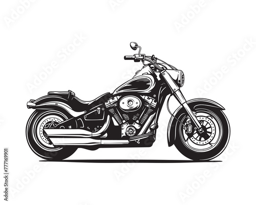 Motorbike sport cruiser, vector illustration - Motorbike isolated on white background