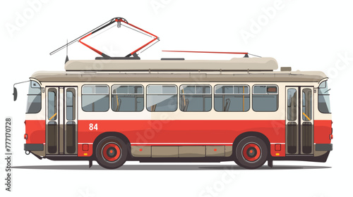 Color image of a trolleybus on a white background.