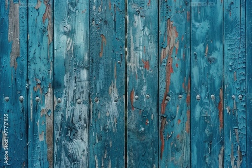 Grungy painted wood texture as background.