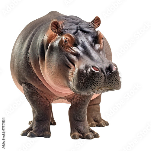 A hippo on white background,png photo
