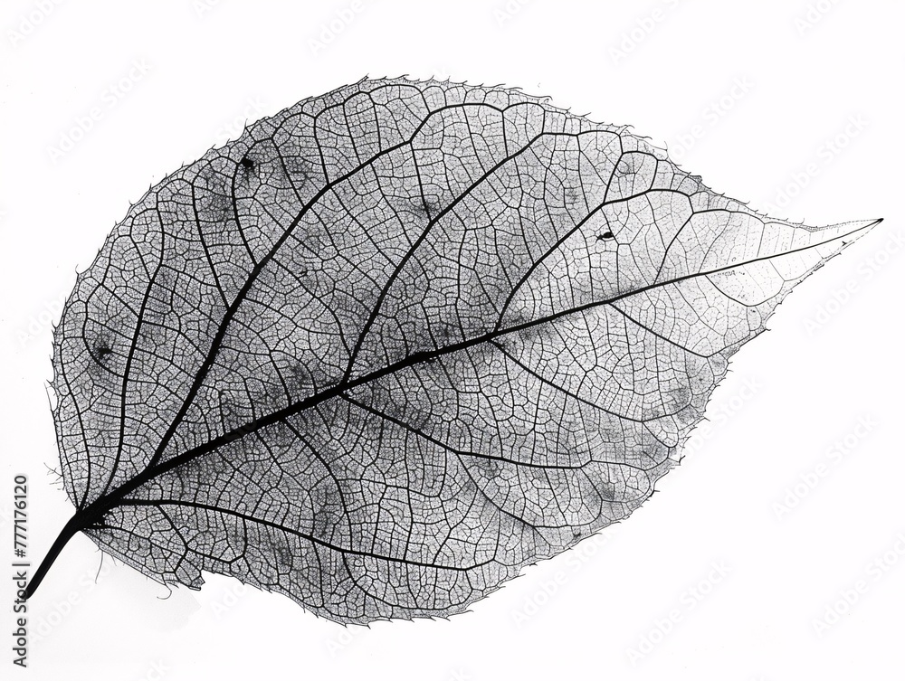 Obraz premium The Art of Nature A Close-up Study of a Leaf's Veins Generative AI