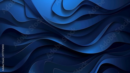 Modern dark blue abstract background paper shine and layer element for presentation design © Rosie