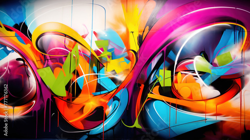 Graffiti on the wall. Modern street art creative background