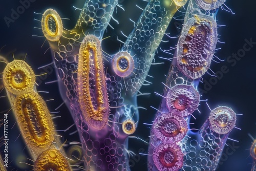 dark field microscopy  diatoms  siliceous algae photo