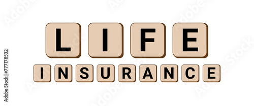 Life Insurance alphabet design concept. Vector illustration EPS 10 File.
