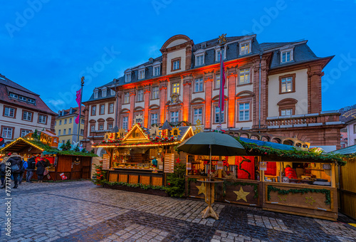 Heidelberg Christmas market on the Marketplace in front of the City Hall. Heidelberg, Germany, Europe photo