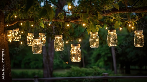 hanging mason jar with lights