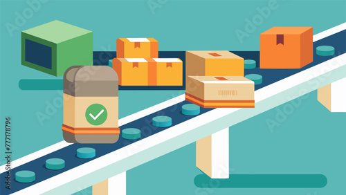 A photograph of a conveyor belt carrying freshly packaged goods with a caption emphasizing the shortened lead times and increased