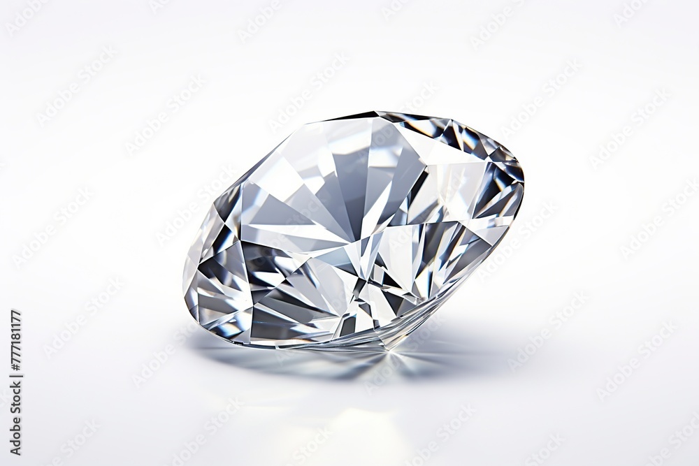 diamond on white background with reflection diamond on white background with reflection