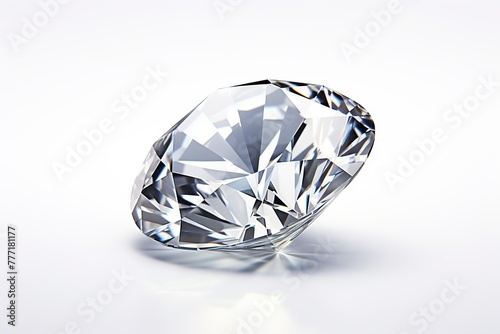 diamond on white background with reflection