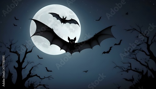halloween night background with bats