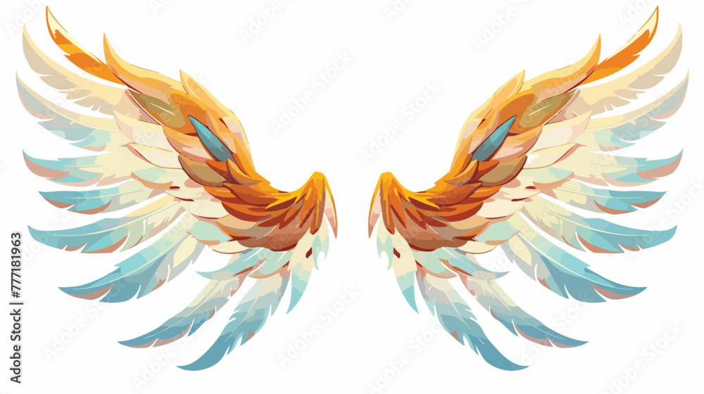Elegant winged league upgrade vector illustration flat