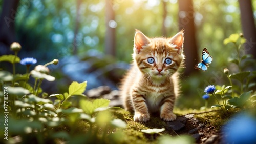 cat in the forest