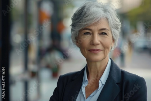 Attractive senior lady in business attire