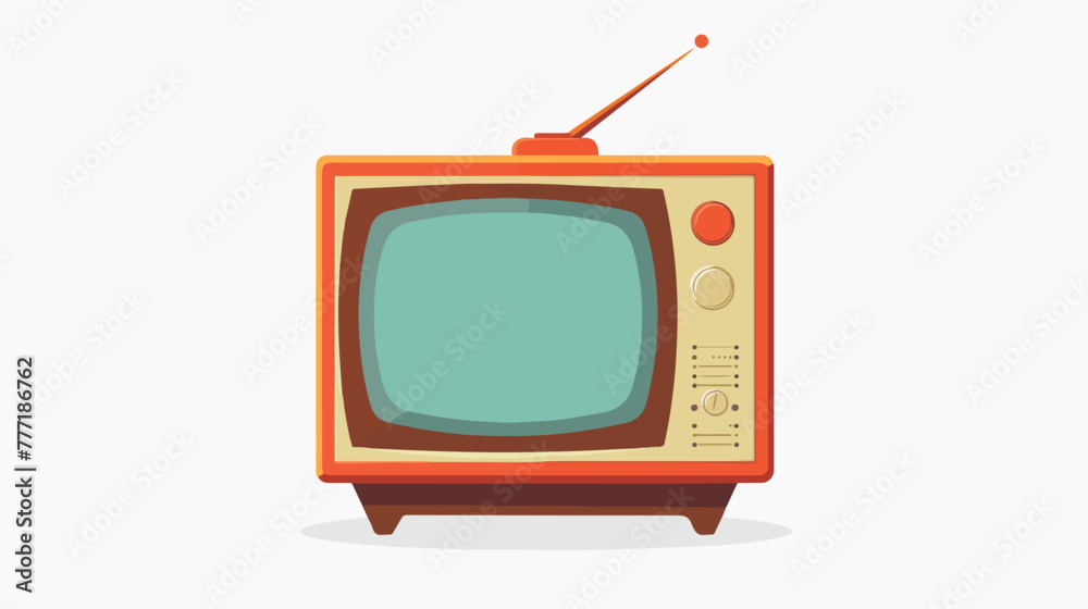 Flat design retro classic tv with antenna icon vector