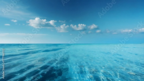 Transparent blue clear water surface © Tayyab