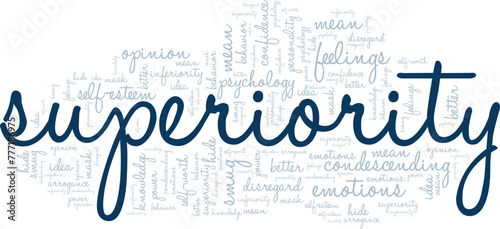 Superiority Complex word cloud conceptual design isolated on white background.