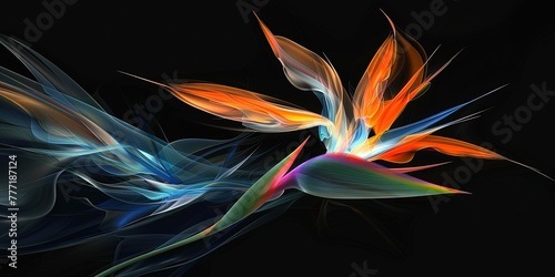 Obraz na płótnie Colorful abstract flower on a black background w salonie