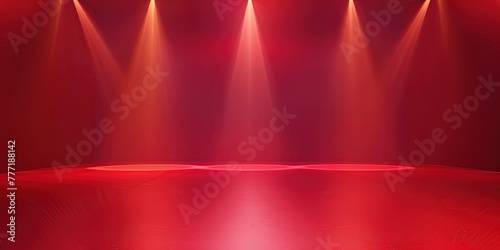 Red stage spotlights abstraction background © Людмила