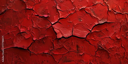 Red wall with cracks abstraction background © Людмила
